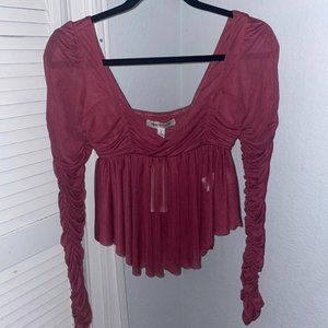 Urban Outfitters wine red rouged long sleeved